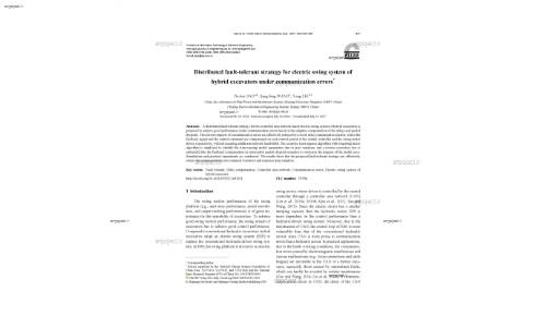 Distributed fault-tolerant strategy for electric swing system of hybrid excavators under communication errors*